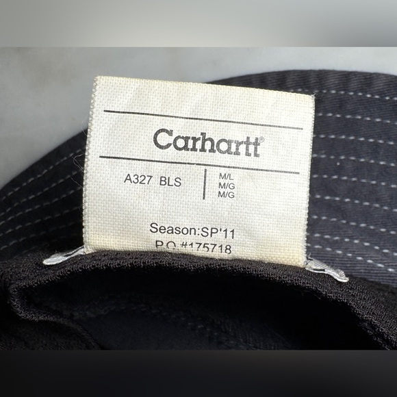 Vintage Carhartt Script Logo Bucket Hat Faded Navy Blue Adult M/L - Picture 7 of 8